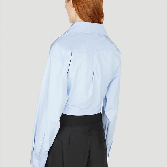 Alexander Wang - Crystal Tie Shirt in Blue - Picture 3 of 6